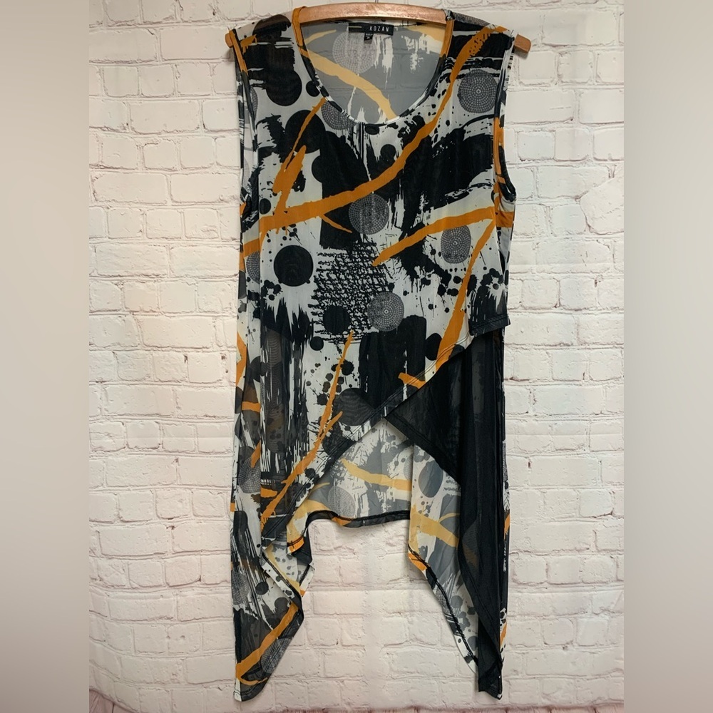 KOZAN Semi Sheer Lagenlook Top Tunic Size M​